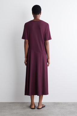 VESTIDO MIDI DE ALGOD?N DRAPEADO