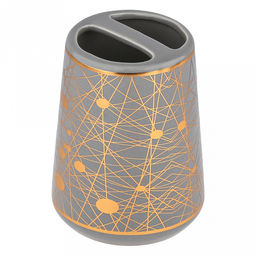 Набор для ванной "Золотые нити" 4 предмета: дозатор для мыла 360мл, д6,4см, h12,3см, основание д7,8см; мыльница 12х8х2,6см; стакан для зубных щеток с разделителем 350мл, д6,6см, h11см, основание д8см, стакан 350мл, д6,6см, h10,3см, основание д8см; фу