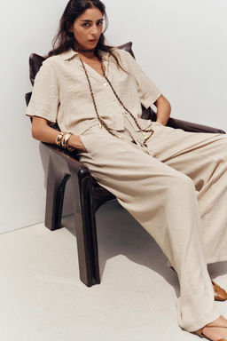 WIDE-LEG TROUSERS WITH ELASTIC WAISTBAND - Zara фото 27