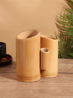 Подставка для столовых приборов, тройная 17 см, бамбук - Simaland фото 2