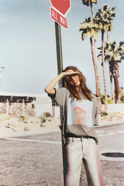 LADY GAGA WASHED-EFFECT T-SHIRT - Zara фото 5