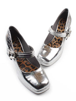 06-A126A-749C GREY/SILVER Туфли женские (натуральная кожа)