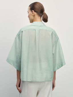 Рубашка из хлопка с коротким рукавом / Zarina фото 5