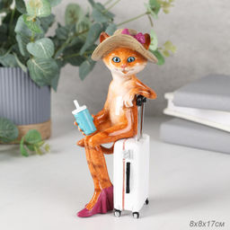 Фигурка Кошка путешественница 17 см / YX31018 /уп 24/