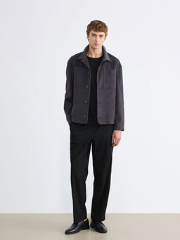 Regular Fit Uzun Kollu Kadife Erkek G?mlek Ceket