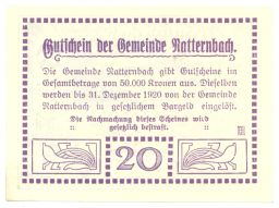 20 геллеров 1920 года Австрия  Нотгельд