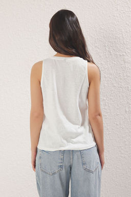 TRENDYOLMILLA Ekru Keten Gorunumlu Regular/Normal Kal?p Orme Atlet TWOSS25AL00037  фото 4