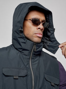 Куртка - жилетка трансформер 2 в 1 мужская зимняя темно-синего цвета 2409TS - Mtforce фото 32