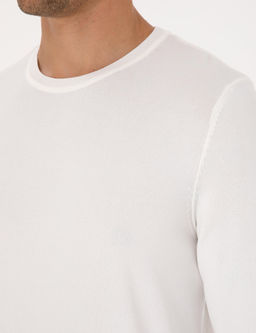 Ekru Slim Fit Bisiklet Yaka Triko Kazak - Pierre cardin фото 7