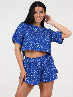 674 ПИЖАМА (шорты) (Сердечки на синем) - А-дина фото 4