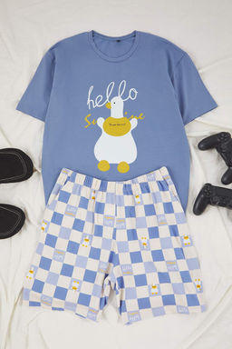 Mavi Regular Fit Ordek Desenli Orme Pijama Tak?m? TMNAW26PT00008
