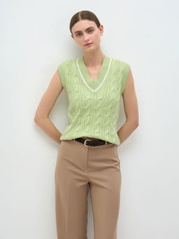 Conso/KV 240707 - green apple/milk Жилет женский  фото 3