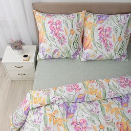 КПБ Simple Life евро, бязь, 100 % хлопок, пл. 120 гр./кв.м., Ромбы голубые ОП Пододеяльник 205*217, простыня 240*217, наволочка 70*70 (2 шт.) - Традиция фото 14