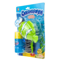 1toy / Пистолет механический с мыльными пузырями 'Рыбка' 55 мл  фото 3