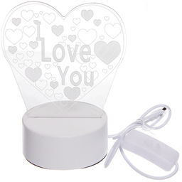 Светильник ночник "3D-Невероятные чувства" на пластиковой подставке, с включателем USB