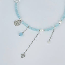 Колье из Аквамарина, Жемчуга и Горного Хрусталя 38 см +