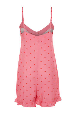 Pembe Puantiyeli F?rf?rl? Ip Ask?l? Viskon Dokuma Tulum THMSS21TU0140