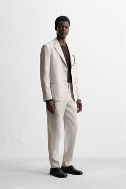 100% LINEN SUIT TROUSERS - Zara фото 8