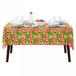 Скатерть 180х145см "Авокадо, вид 7/1", длина стола до 140см, на 6 персон, рогожка (хлопок 100%) 171г/м2, упаковка классическая, пакет ПВХ 28х41см, "Домашняя мода" (Россия)