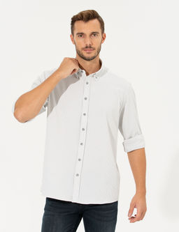A__k Gri Slim Fit Uzun Kollu G_mlek