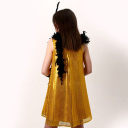 Карнавальный костюм Гэтсби: платье, головной убор, шарф, р-р 46-48, золото - Страна карнавалия фото 3