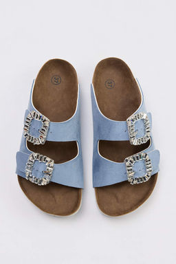 Trendyol Shoes Vizon Tas Aksesuar Detayl? Cift Tokal? Kad?n Terlik TAKSS24TE00002 - Trendyolmilla фото 19