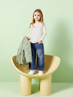 Beli Lastikli Basic K?z Bebek Jean Pantolon