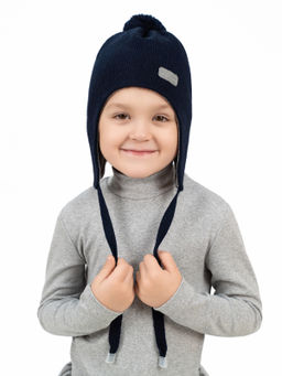 Шапка вязаная темно-синяя Ш-108 (48-50)