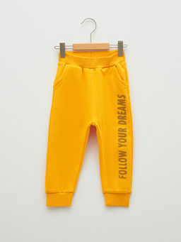 Beli Lastikli Bask?l? Erkek Bebek Jogger E?ofman Alt