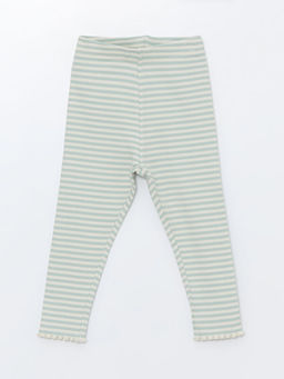 Beli Lastikli ?izgili K?z Bebek Pijama Alt