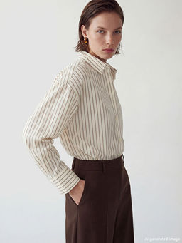 ?izgili Oversize Poplin Kad?n G?mlek