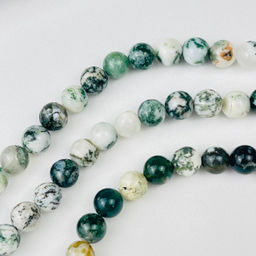 Бусины для украшений из Мохового агата (45 бусин) 38 см