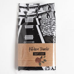 Набор кухонных полотенец Доляна Rock'n'roll 35х60см-4шт, 100% хл  фото 4