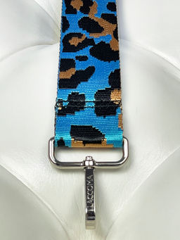 LACCOMA ремень 1000-леопард-3,8-бирюз/черн/золот полиэстр