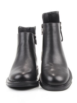01-M43-12 BLACK Ботинки демисезонные женские (натуральная кожа, байка)