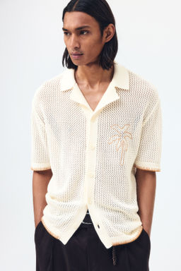 Camisa resort en punto calado Relaxed Fit - H&m фото 4