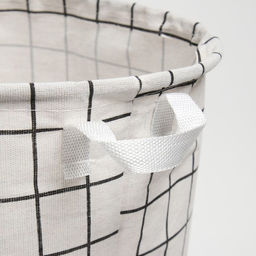 Корзина текстильная Доляна Клетка цв.белый,40*35 см  фото 4