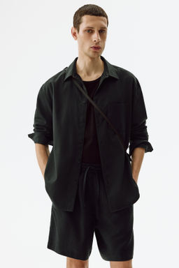 Pantal?n corto en mezcla de lino Relaxed Fit - H&m фото 8