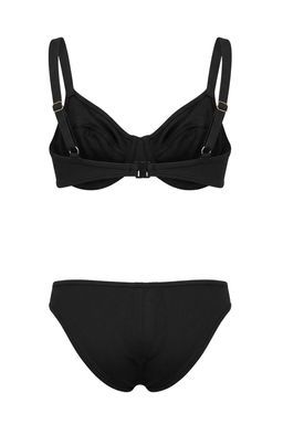 Siyah Bralette Kapl? Dokulu Normal Bel Regular Bikini Tak?m? TBESS26BT00058