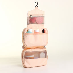 Косметичка-несессер дорожная на молнии, с карманом, крючком, ручкой, розовая - Simaland фото 2