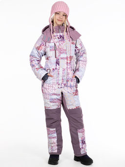 Комбинезон 8з2824 бежевый/орхидея