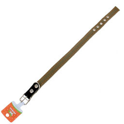 Ошейник брезентовый двухслойный, 54 х 2,5 см, ОШ 35-45 см, хаки - Пижон фото 3