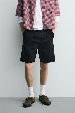 BERMUDA CARGO RELAXED FIT LAVADO / Negro - Zara фото 2