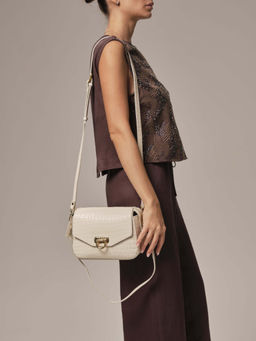 Женская сумка кросс-боди Azaro 3684 бежевый лен/мороко