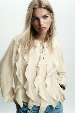 ROMANTIC RUFFLED BLOUSE - Zara фото 2