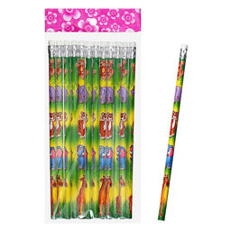 Цена за 12 шт. Карандаш чернографитный Calligrata «Зоопарк», НВ, с ластиком, корпус круглый