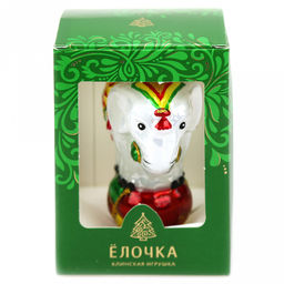 Елочная игрушка фигурка стеклянная Слоник, ручная художественная роспись, подарочная упаковка (Россия) - Домашняя Мода фото 3