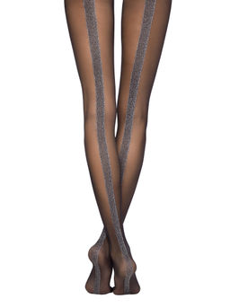 Колготки фантазийные CONTE Колготки с широкой полосой из люрекса GLOSS nero - Conte elegant фото 2