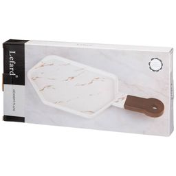 МЕНАЖНИЦА С ДЕРЕВЯННОЙ РУЧКОЙ КОЛЛЕКЦИЯ ЗОЛОТОЙ МРАМОР ЦВЕТ:WHITE 40*19 СМ - Lefard фото 2