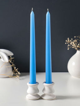 Цена за 2 шт. Свеча античная 25 см (набор 2 шт) 58 гр, 7 ч, цв. пастельно-голубой